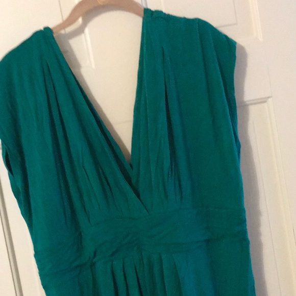 EUC,IMAN,1XP,Cotton,GREEN,step in design,gathered waist,CAP SLEEVES,maxi dress - Picture 5 of 8